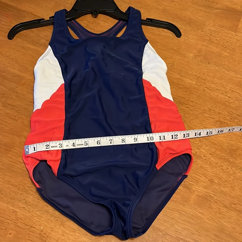 Speedo Infinity Splice One Piece Swimsuit Girls XL Red Blue White Racerback